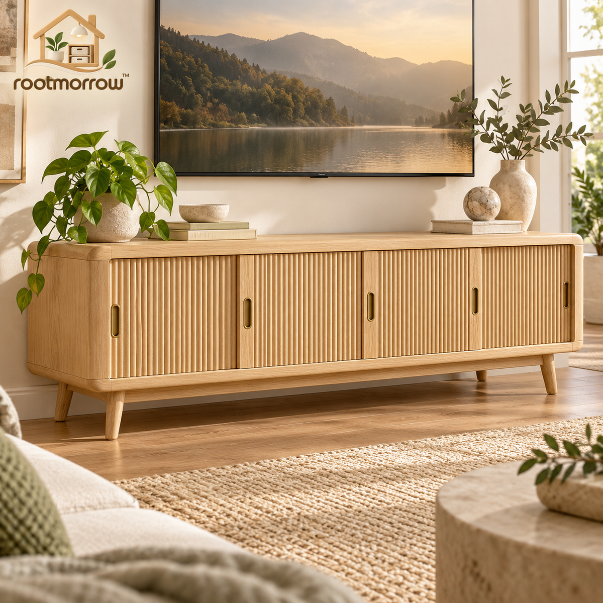 Fluted Media Console