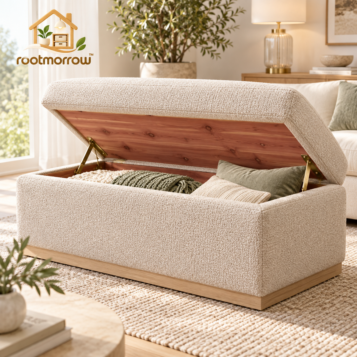 Upholstered Storage Ottoman