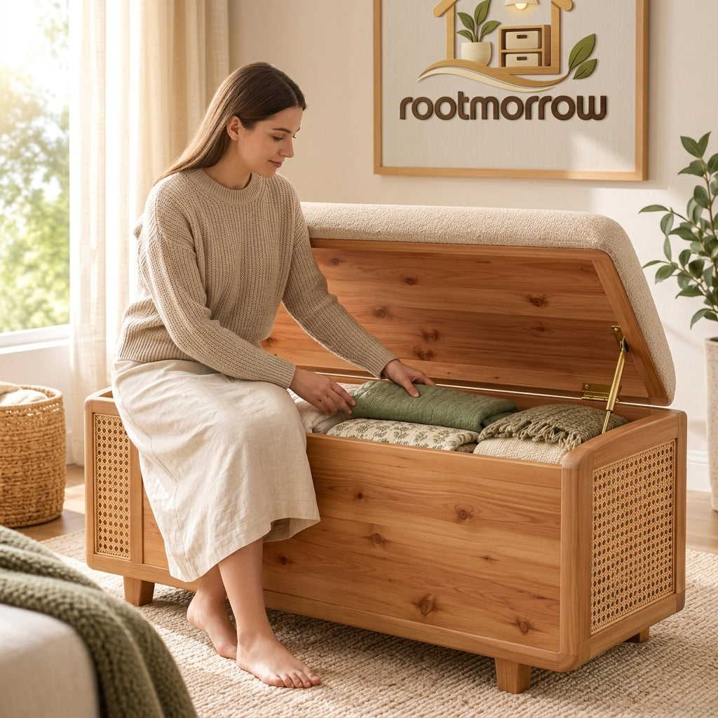 Upholstered bench hidden storage