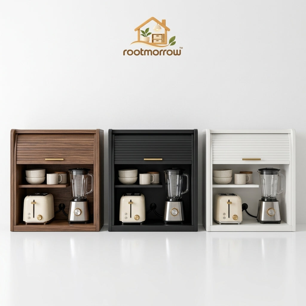 Roll-Top Countertop Appliance Garage