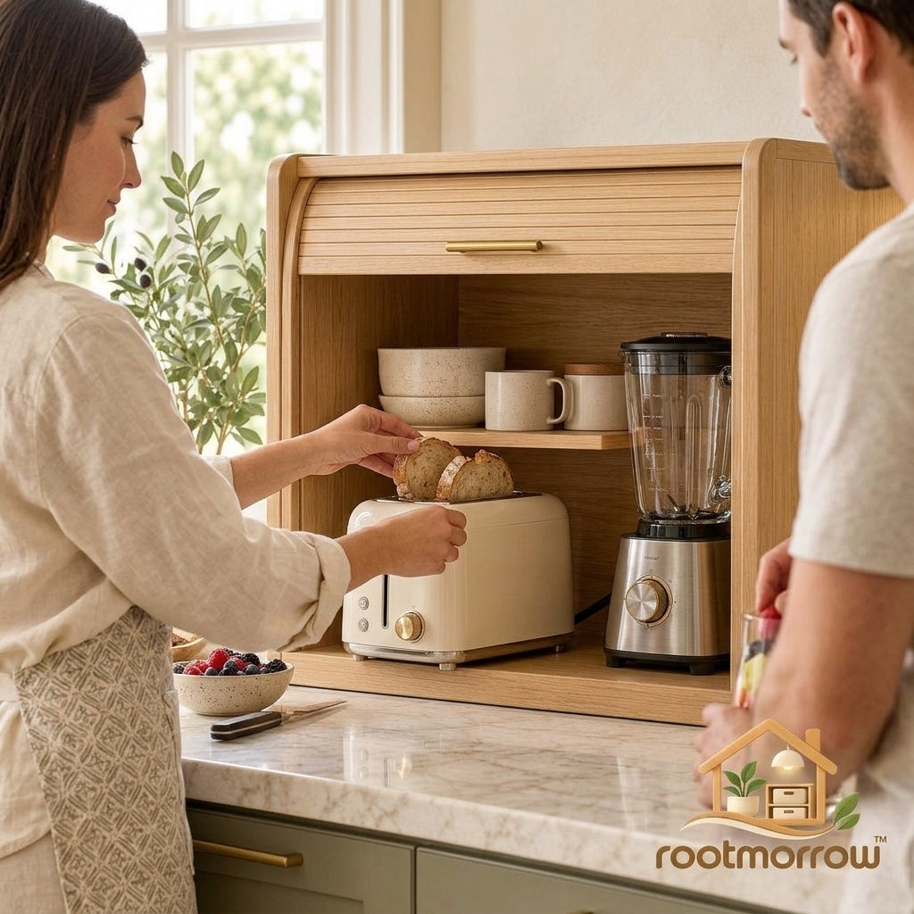 Roll-Top Countertop Appliance Garage