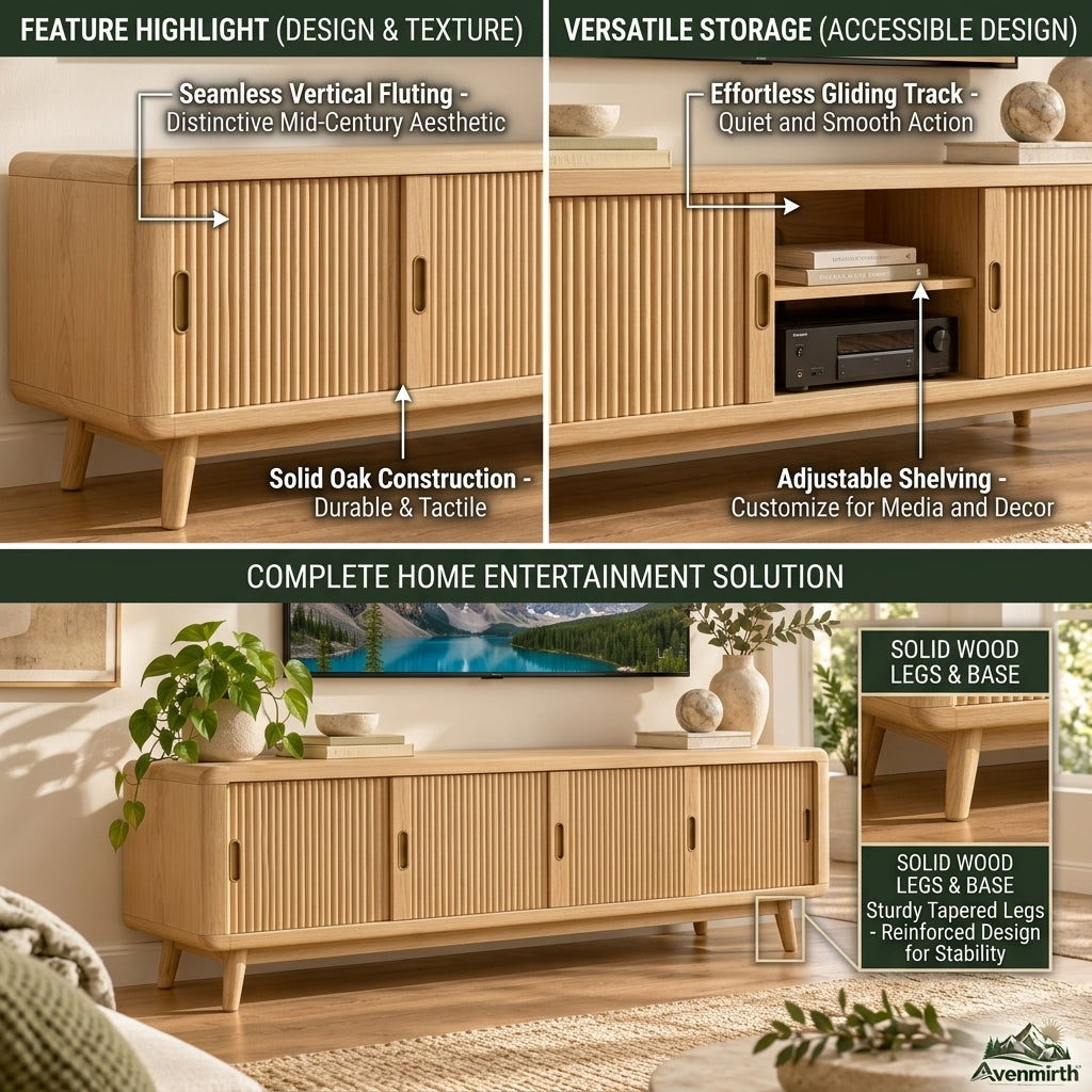 Fluted Media Console