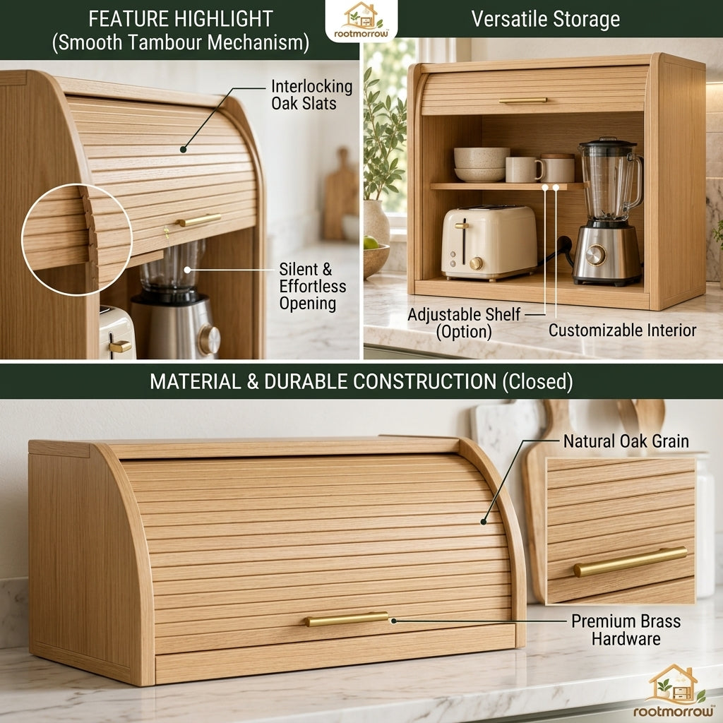 Roll-Top Countertop Appliance Garage