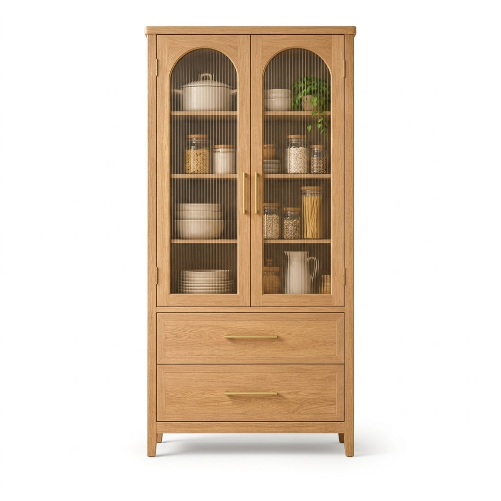 Arched Pantry Cabinet with 2 Drawers